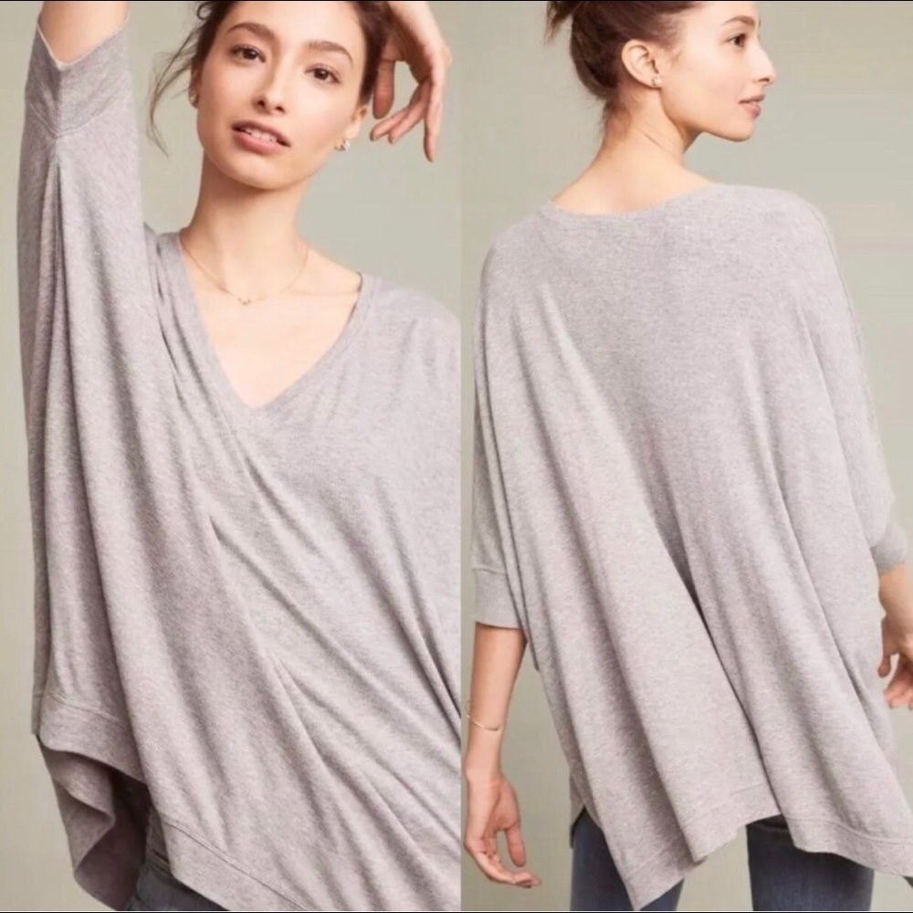 Anthropologie Bordeaux Jane Ribbed Tunic Top